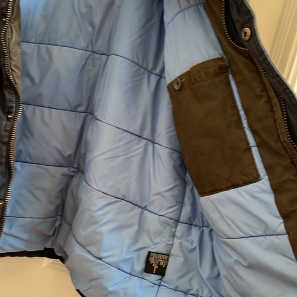 Quicksilver, brown and navy cotton puffer jacket - Picture 3 of 6